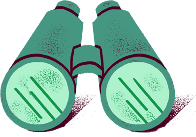 A pair of green goggles on a green background.