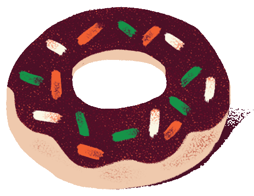 a donut with sprinkles on top of it.