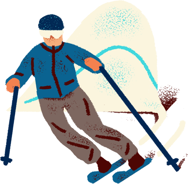 a man riding a snowboard down a snow covered slope.