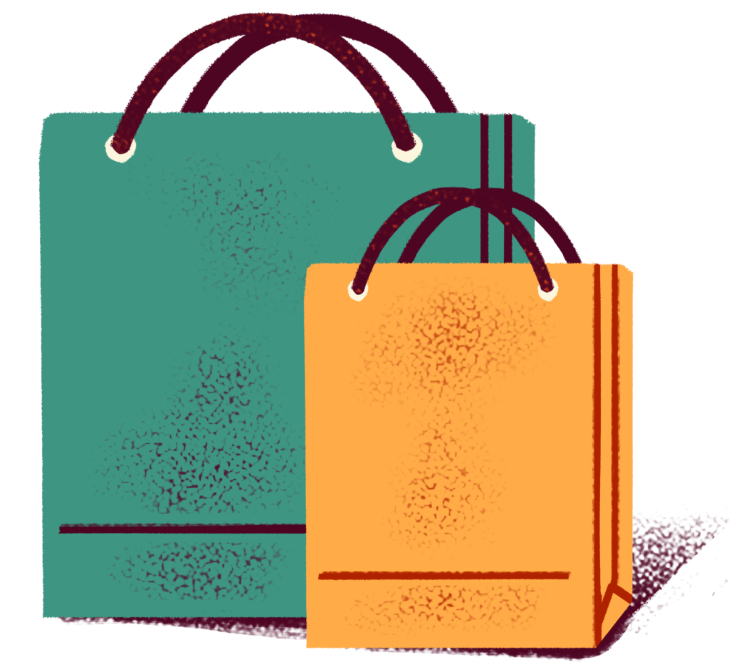 illustration of two shopping bags
