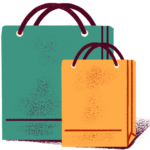illustration of two shopping bags