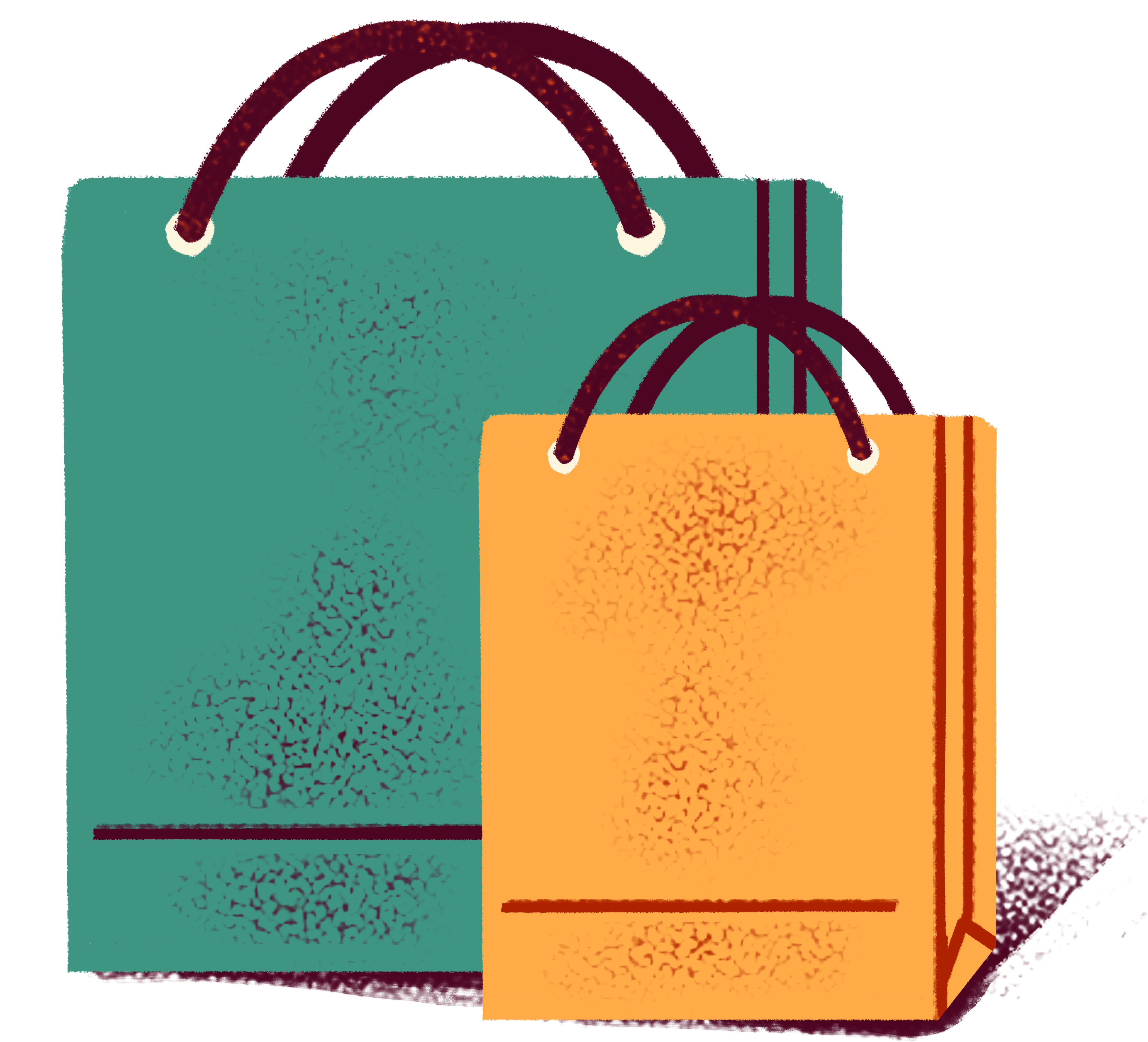 illustration of two shopping bags