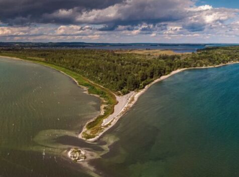 Aerial images of a peninsula