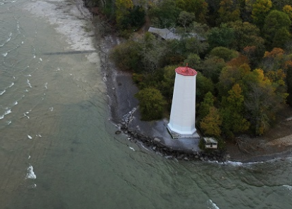 Aerial image of lighthouse