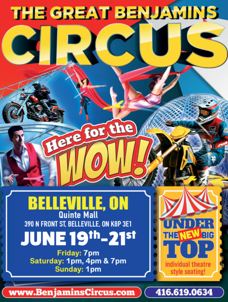 Various circus acts advertising the Great Benjamins Circus
