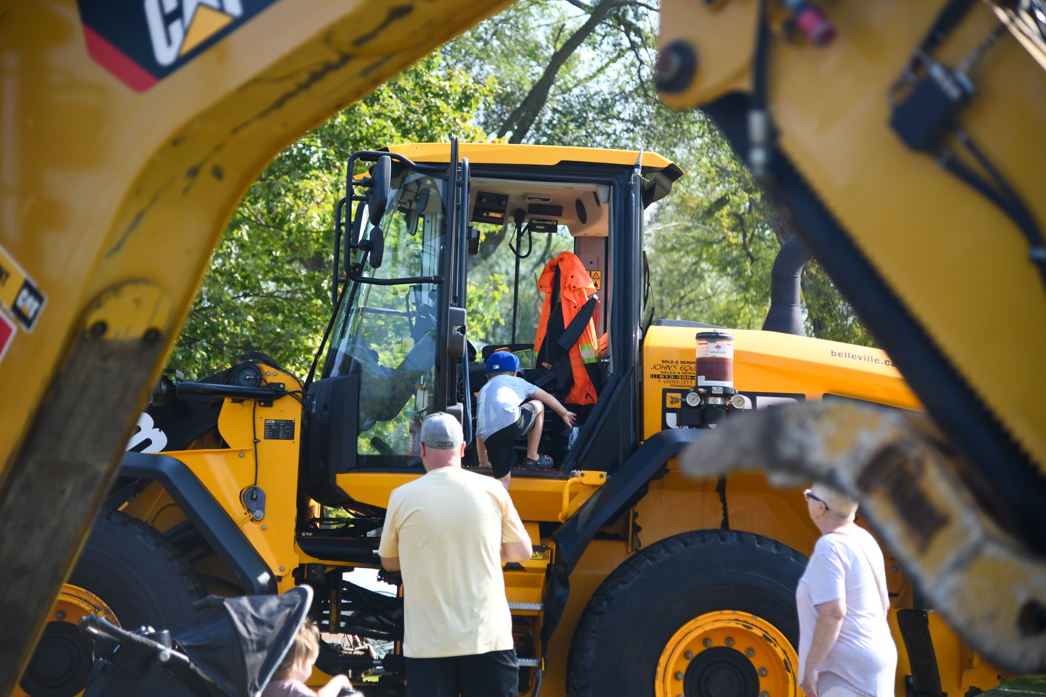 construction worker in tractor