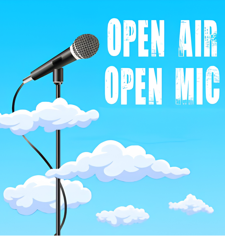 microphone with clouds