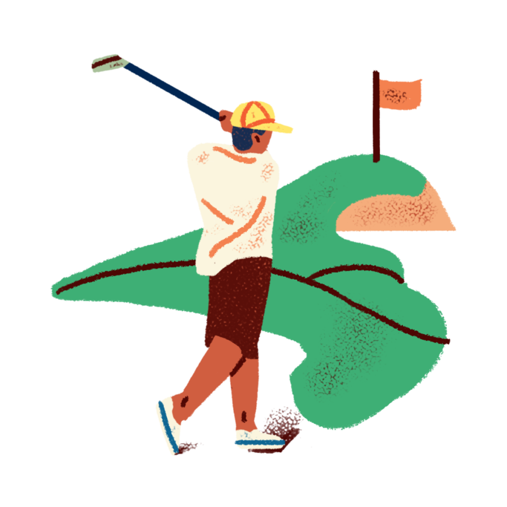 Illustration of a golfer taking a swing
