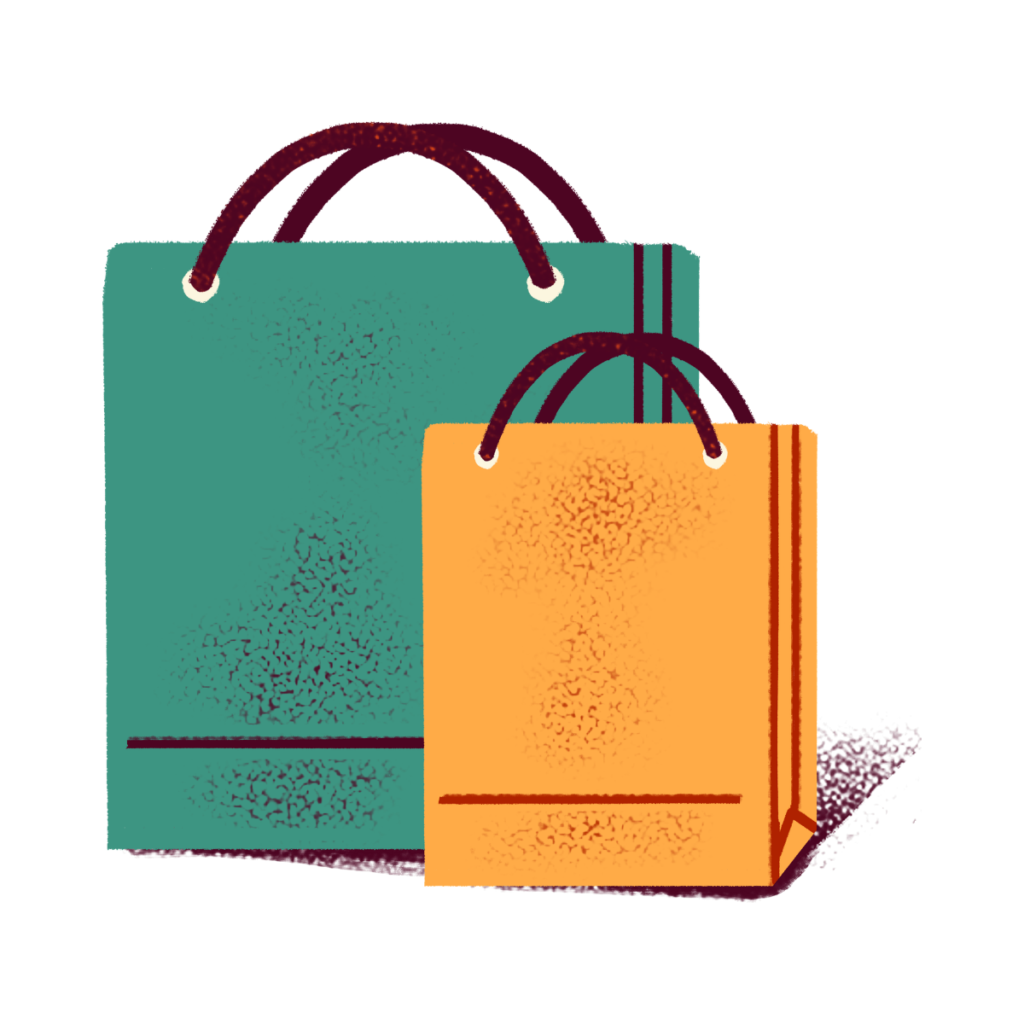 Illustration of two shopping bags