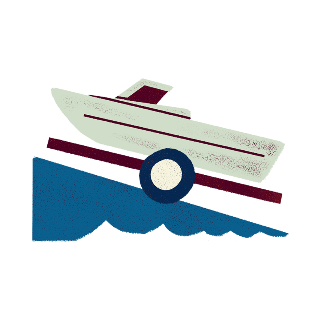Illustration of a boat launch icon