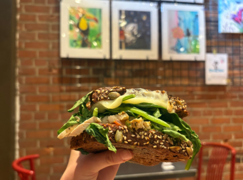 holding sandwich