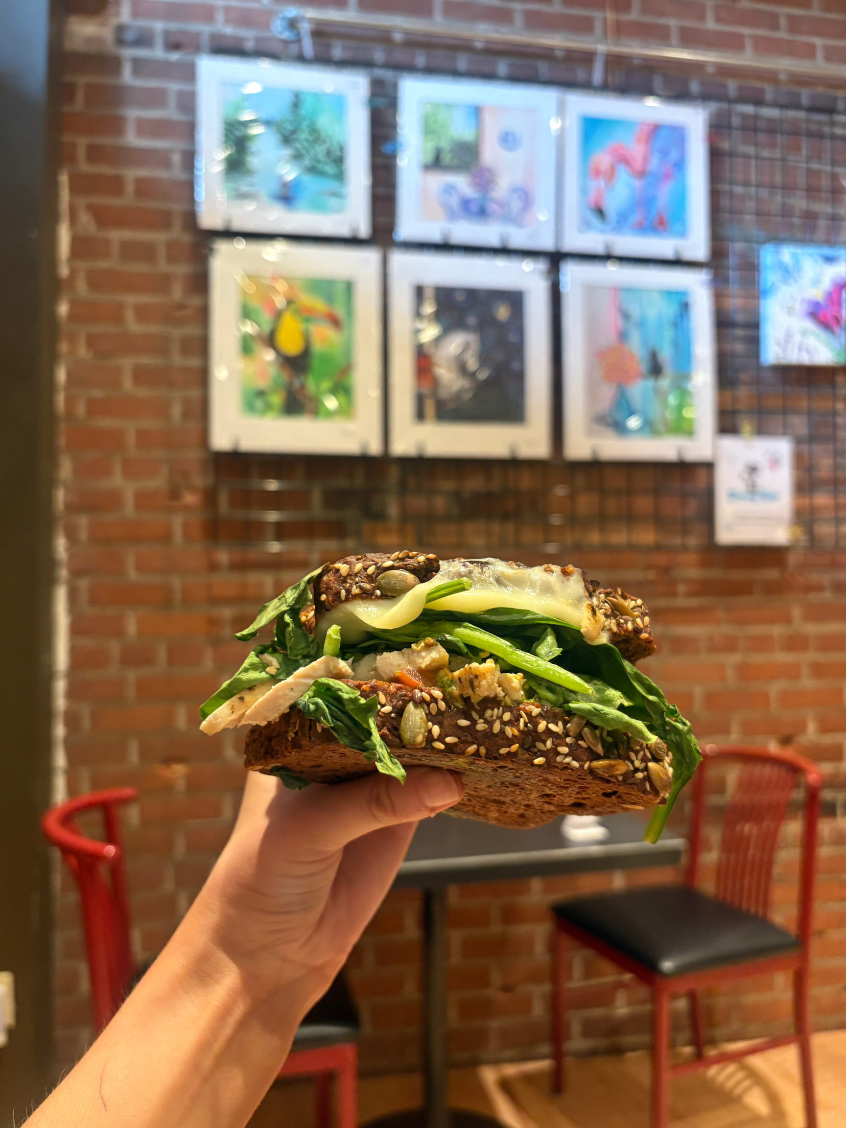 holding sandwich
