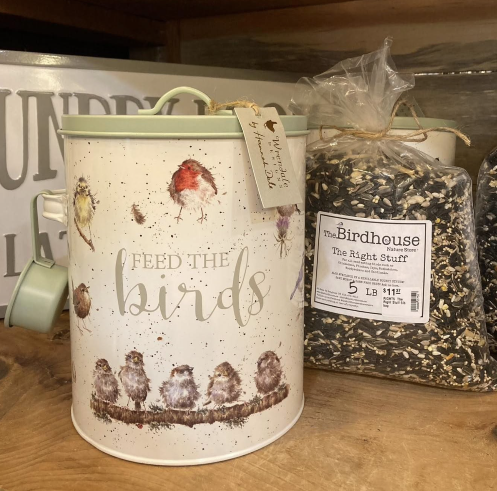 Image of birdseed and a canaster