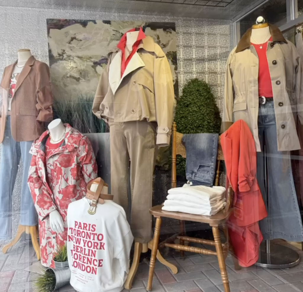 Image of a storefront group of manequins display