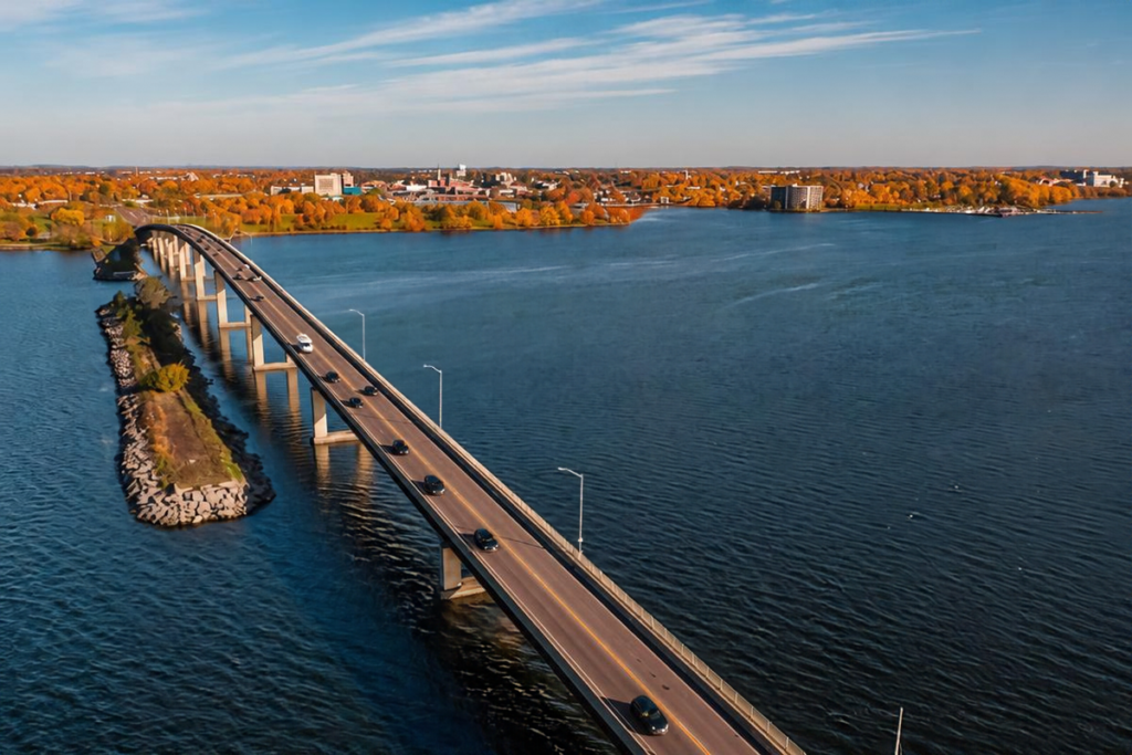 Image of a bridge over a body of water